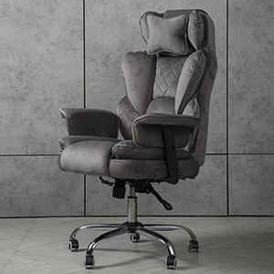 Компьютерное кресло велюр TRON серое